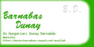 barnabas dunay business card